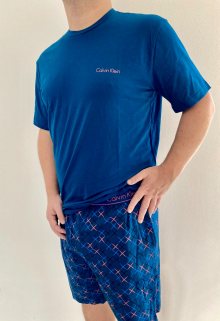 Pánské šortkové pyžamo NM1536E | modrá | XL