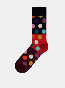 Vínovo-modré puntíkované ponožky Happy Socks Big Dot - 36-40