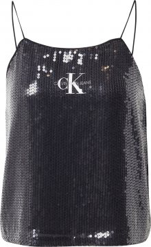 Calvin Klein Jeans Top černá / stříbrná / bílá