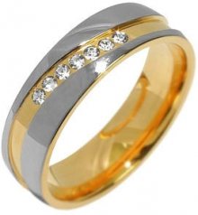Silvego Snubní ocelový prsten pro ženy MARIAGE RRC2050-Z 52 mm