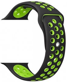 Wotchi Silikonový řemínek pro Apple Watch Černá/Zelená 42/44 mm