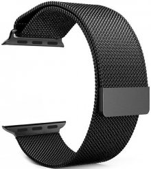 4wrist Ocelový milánský tah pro Apple Watch - Černý 42/44 mm