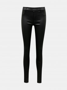 Černé koženkové skinny fit kalhoty Dorothy Perkins - 50