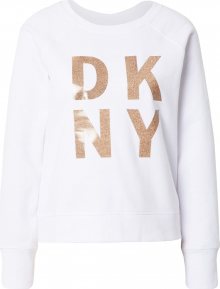 DKNY Performance Sportovní mikina bílá / zlatá