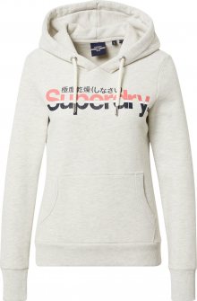 Superdry Mikina bílá / marine modrá / pink