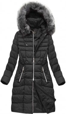 Dámská zimní bunda s kapucí 7710 - Libland černá 5XL