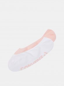 Sada dvou párů dámských slip-on ponožek v růžové a bílé barvě Converse