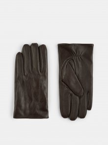 Hnědé kožené rukavice Burton Menswear London