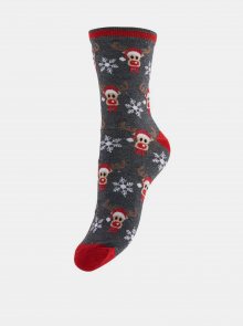 Sada dvou párů šedých ponožek s vánočním motivem Pieces