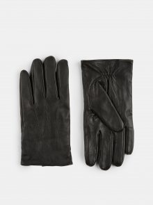 Černé kožené rukavice Burton Menswear London
