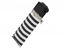 Doppler Carbonsteel SLIM Delight černý pruhovaný skládací plochý deštník - Černá