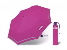 Scout BASIC PINK dívčí skládací deštník s reflexním proužkem - Růžová