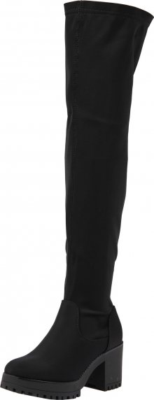 Missguided Kozačky nad kolena černá