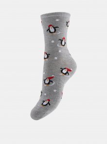 Šedé ponožky s vánočním motivem Pieces - 36-38