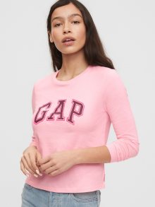 GAP růžové dámské tričko s logem - XXL