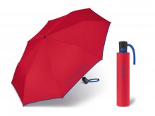 United Colors of Benetton Mini AC Red - vystřelovací červený deštník s modrým lemem - Červená