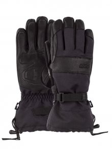 POW August Gauntlet black pánské zimní prstové rukavice - černá