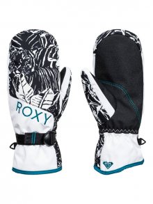 Roxy JETTY MITT TRUE BLACK TIGER CAMO zimní palcové rukavice - bílá