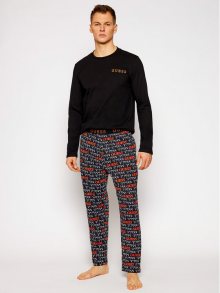 Pánské pyžamo U0BX01JR018 - PN53 černo-oranžová - Guess černá XL