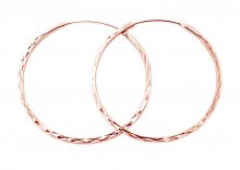 Beneto Módní pozlacené kruhové náušnice ze stříbra AGUC2439/SCS-ROSE 4 cm