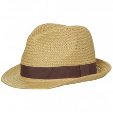 Myrtle Beach Letní klobouk MB6597 - Slámová / hnědá | L/XL