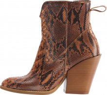 IZIA Kovbojské boty hnědá / tmavě hnědá / nažloutlá