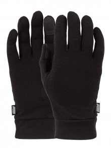 POW Merino Liner black zimní prstové rukavice - černá