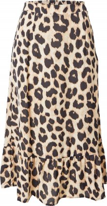 PIECES Sukně béžová / černá