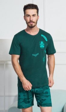 Pánské pyžamo Vienetta Secret Air force šortky | zelená | XXXL