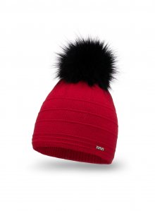Dámská čepice 20569 - PaMaMi červená - černá one size