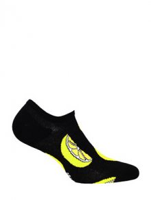 Dámské vzorované kotníkové ponožky W81.01P -  Wola černá -žlutá 39-41