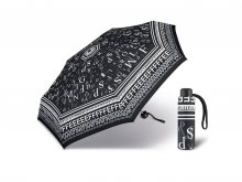 Happy Rain Petito Letters dámský skládací mini deštník - Černá
