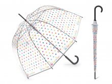 United Colors of Benetton Long průhledný deštník s barevnými puntíky - Průhledná