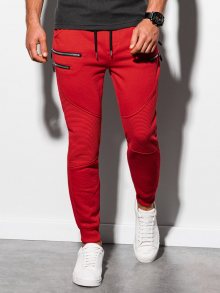 Ombre Clothing Červené tepláky ve stylovém provedení P900