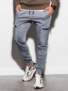 Ombre Clothing Šedé tepláky ve stylovém provedení P917