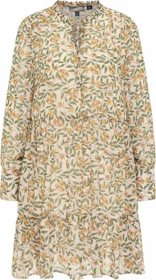 DreiMaster Vintage Košilové šaty béžová / šafrán / světle zelená
