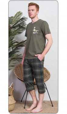 Pánské kapri pyžamo Vienetta Secret RUGBY | zelená | L