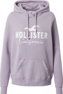 HOLLISTER Mikina světle fialová / bílá