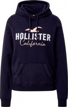 HOLLISTER Mikina námořnická modř / světle růžová / aqua modrá
