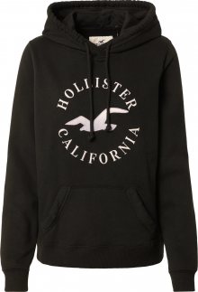 HOLLISTER Mikina černá / bílá
