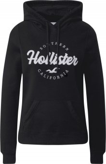 HOLLISTER Mikina černá / bílá
