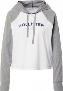 HOLLISTER Mikina bílá / šedá