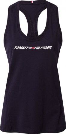 Tommy Sport Sportovní top tmavě modrá / bílá