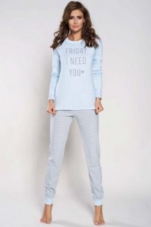Italian Fashion Edyta dl.r. dl.k. Dámské pyžamo 2XL modrá