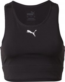 PUMA Sportovní podprsenka černá / bílá