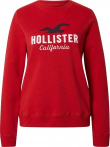 HOLLISTER Mikina ohnivá červená / tmavě modrá / bílá