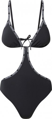Calvin Klein Swimwear Plavky černá / bílá