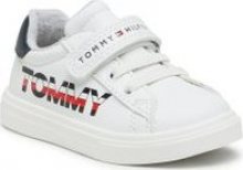 Sneakersy TOMMY HILFIGER Low Cut Lace-Up/Velcoro Sneaker T1B4-31075-0742X336 Bílá