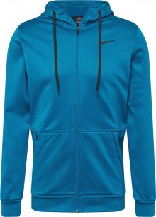 NIKE Sportovní mikina s kapucí \'Therma\' petrolejová