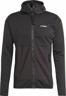 ADIDAS PERFORMANCE Sportovní mikina s kapucí černá / bílá